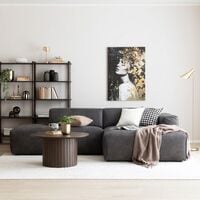 Hali divaanisohva avopäädyllä oikea nahkaverhoiltu musta  Kentucky 1