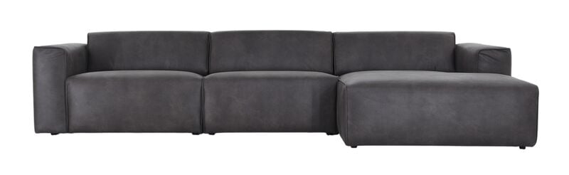 Hali Jumbo divaanisohva oikea nahkaverhoiltu musta Kentucky 1