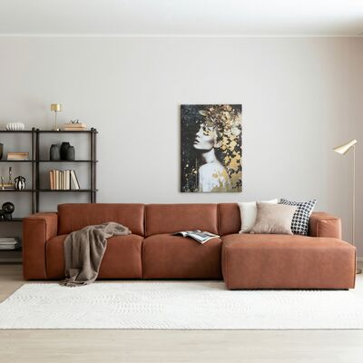 Hali Jumbo divaanisohva vasen nahkaverhoiltu konjakinruskea Kentucky 9