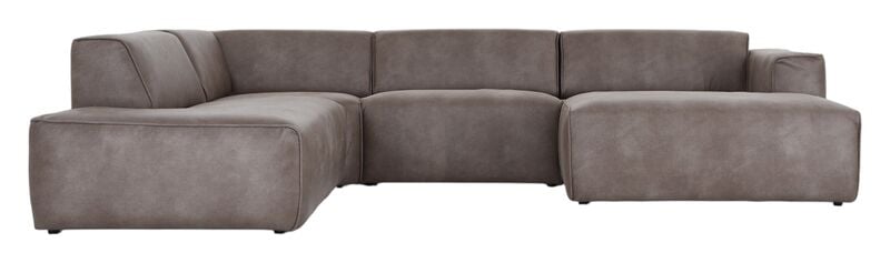 Hali U-kulmasohva vasen nahkaverhoiltu beige Kentucky 2