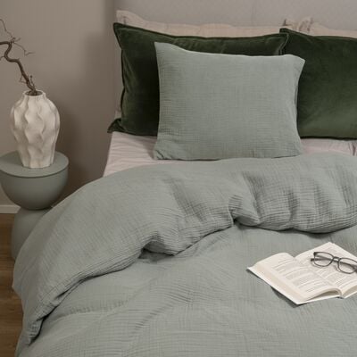 Fanni K Muslin pussilakanasetti150x210cm+50x60 cm graniitti