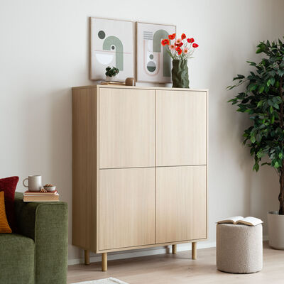 Kokoa kaappi 100x40x139 taika jalalla hiekka tammi, push-open