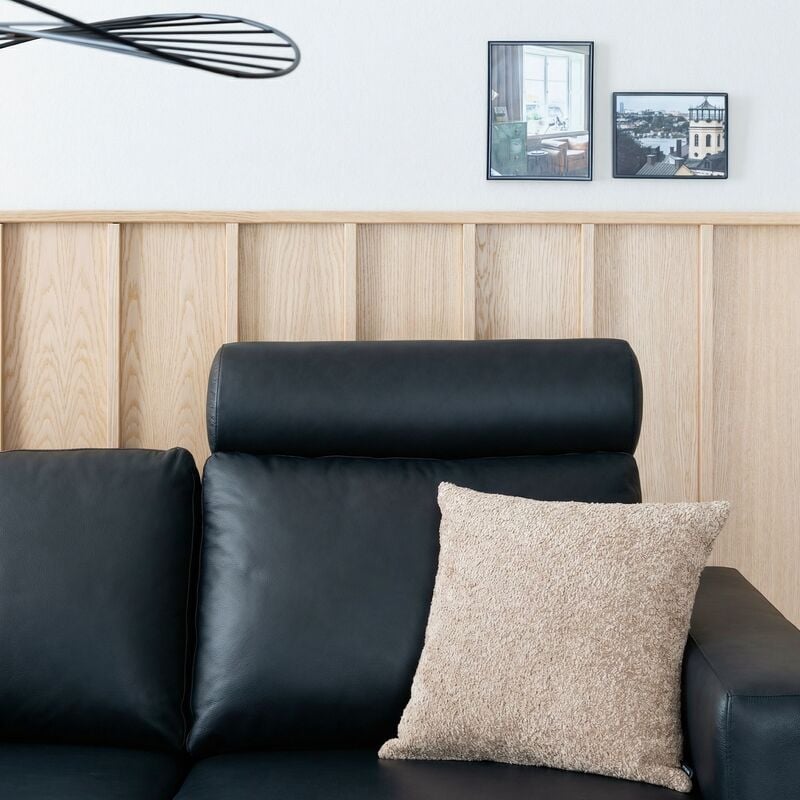 Hjort Studio sohvan niskatuki musta Madras 274 nahka/KN