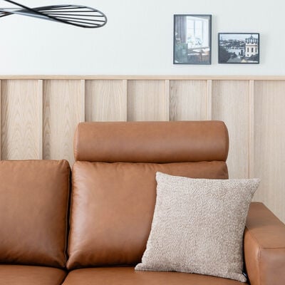 Hjort Studio sohvan niskatuki musta Madras 274 nahka/KN