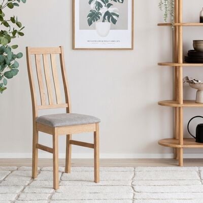 Niklas tammi tuoli verhoilulla istuimella valkolakattu tammi/beige storm 06