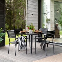 Arvid 4-hengen pyöreä pöytäryhmä musta