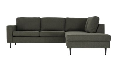 Toronto avokulmasohva oikea, vihreä verita 34, jalka wenge, asiakaspalautus