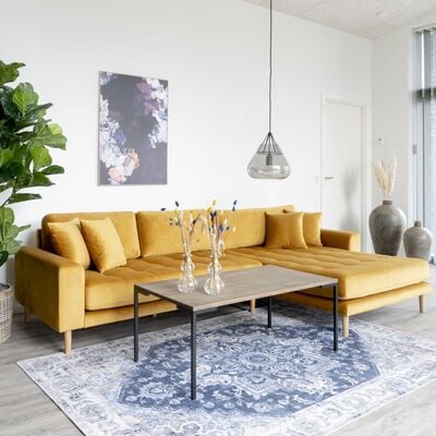 House Nordic Lido divaanisohva oikea, sinapinkeltainen sametti Bluvel 68, asiaka