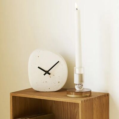 House Nordic Linz pöytäkello 14x15 cm valkoinen