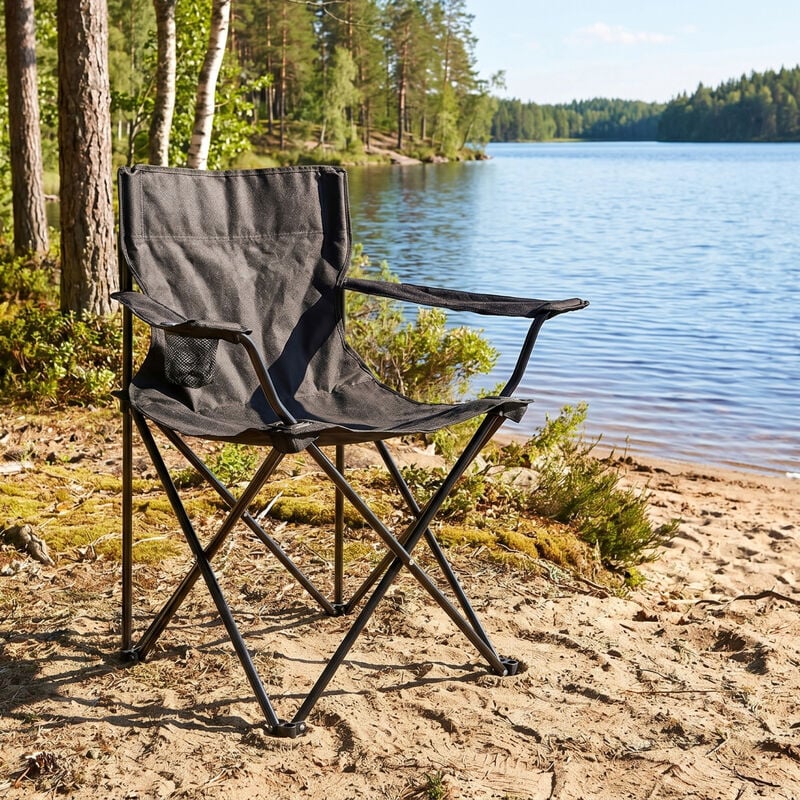 Retki caravan taittotuoli musta