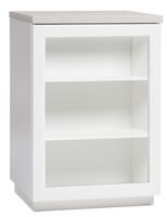 Anton kaappi A1.3 50 cm lasiovi, valkoinen/hopea jalava