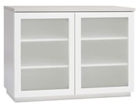 Anton kaappi A2.4 100 cm maitolasiovet, valkoinen/hopea jalava