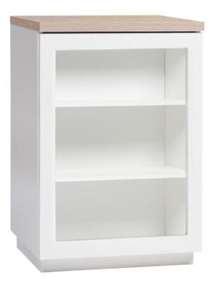 Anton kaappi A1.3 50 cm lasiovi, valkoinen/valkoinen