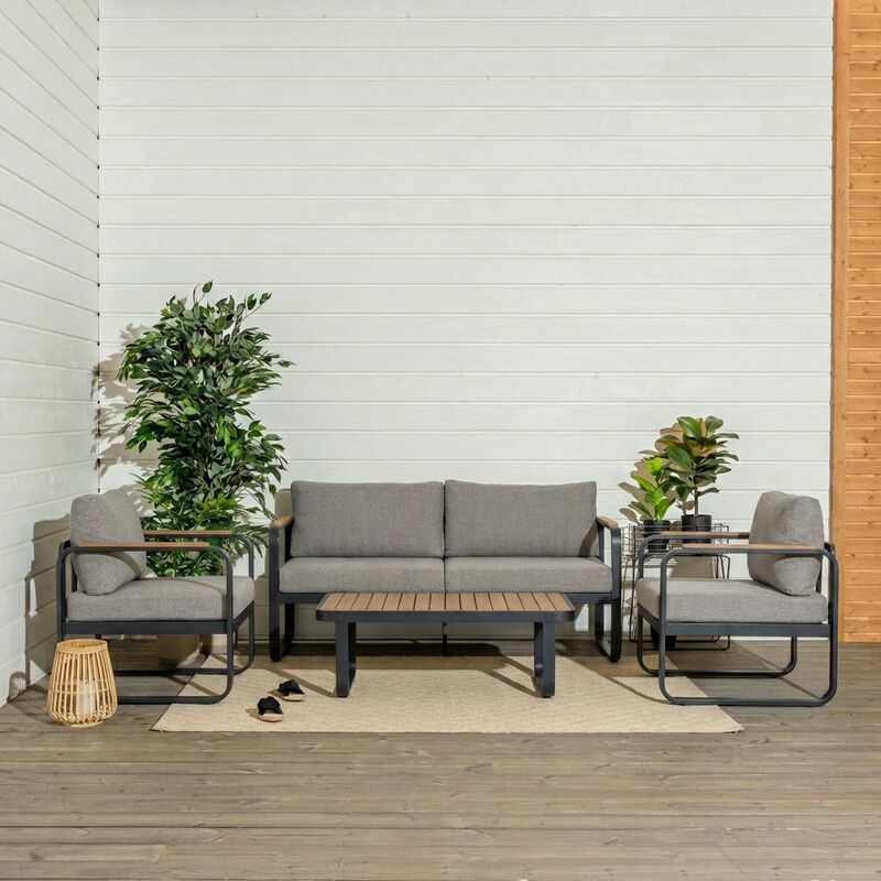 Lumme sohvaryhmä 3+1+1 sohvapöydällä musta/hiekka