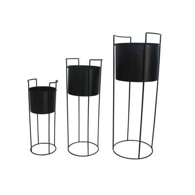 Hilla kukkateline 3 kpl setti musta