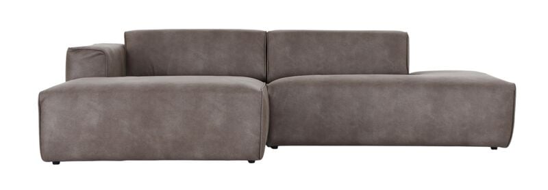 Hali divaanisohva avopäädyllä vasen nahkaverhoiltu beige Kentucky 2