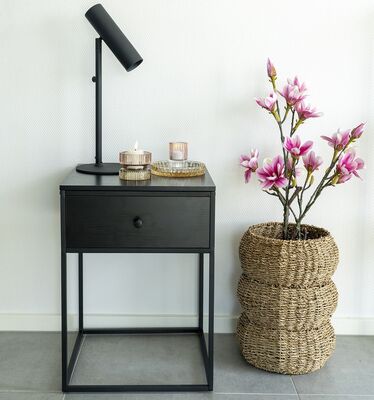 House Nordic Vita yöpöytä 1-laatikolla musta, asiakaspalautus