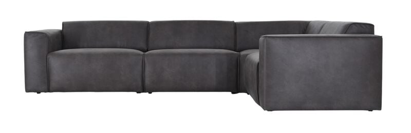 Hali kulmasohva nahkaverhoiltu musta Kentucky 1