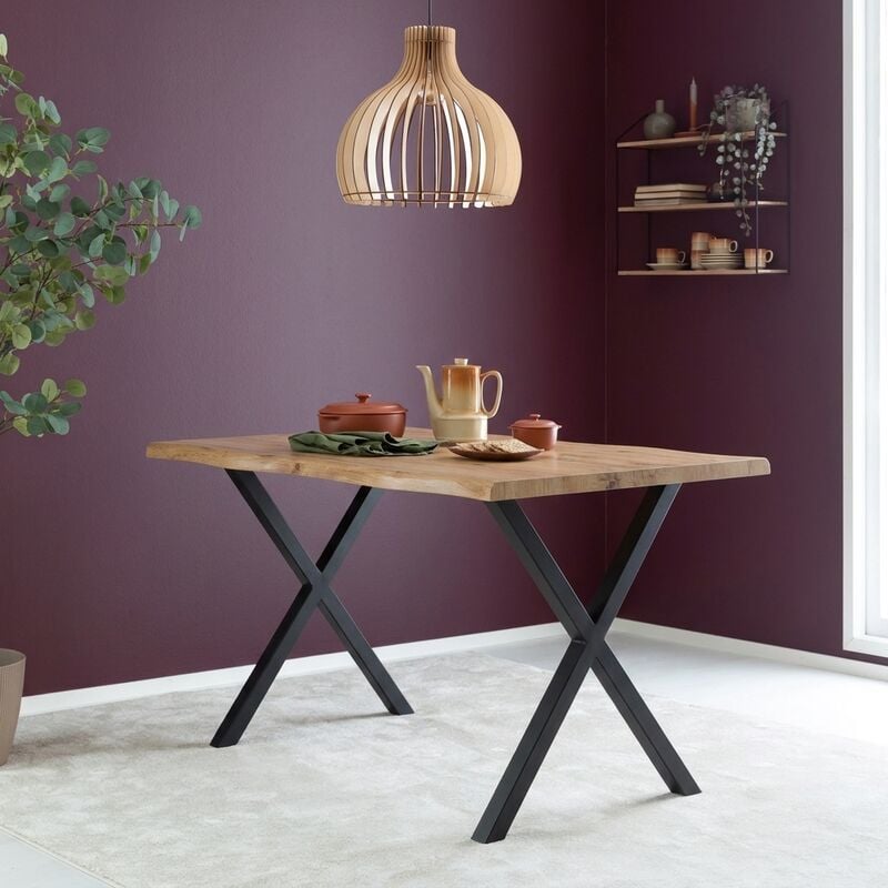 Vivano Wild ruokapöytä 130x90 cm tammi/ musta