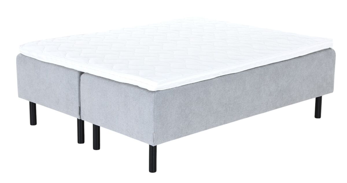 Unia Kulta runkopatjasänky 180x210 L, Unia relax, mustilla jaloilla, v.harmaa