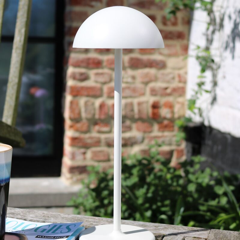 Lucide Joy ladattava LED-pöytävalaisin sisä- ja ulkokäyttöön valkoinen