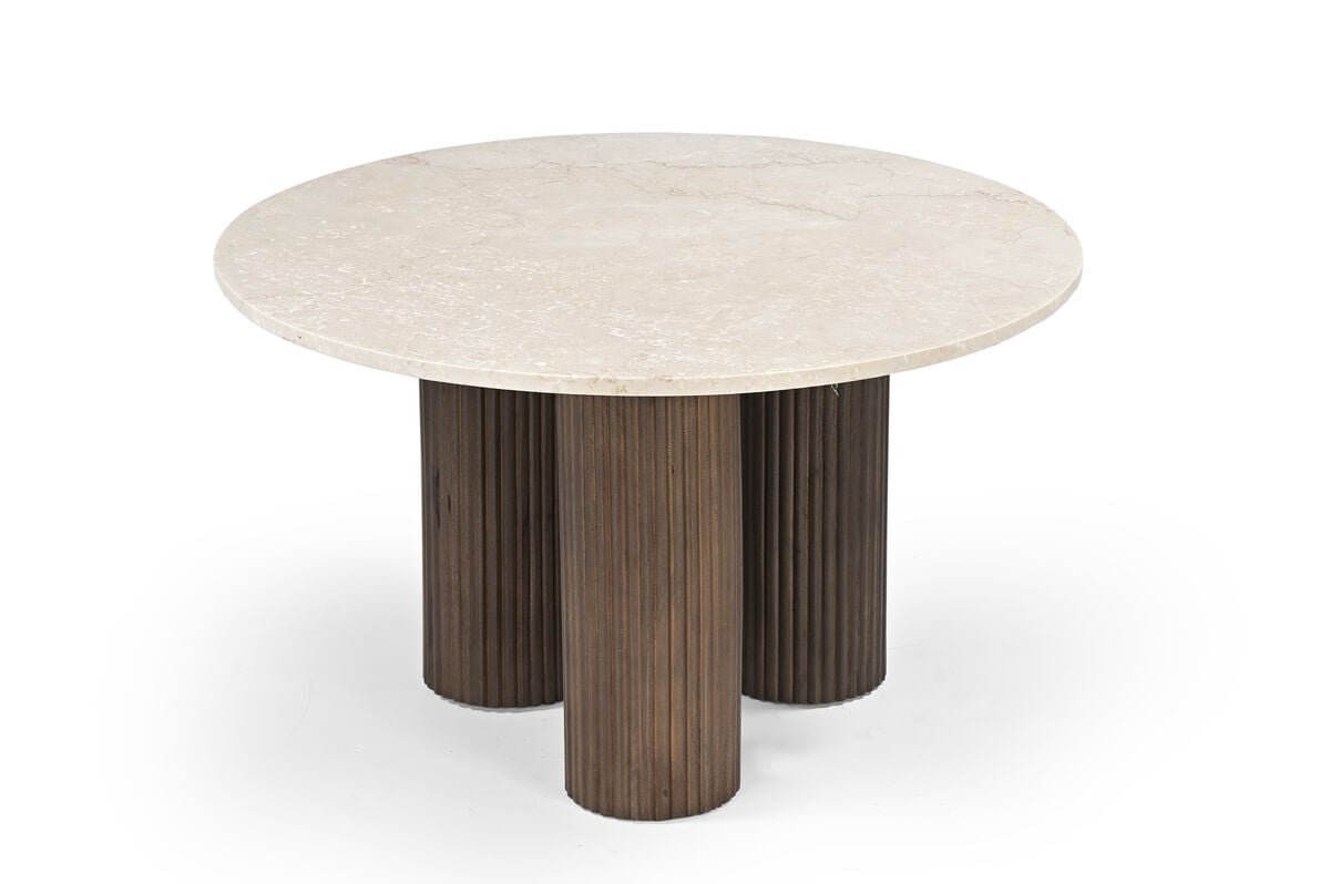 Veke Mondo pyöreä sohvapöytä Ø60 cm beige marmori/ruskea