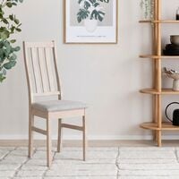 Niklas tammi tuoli verhoilulla istuimella valkolakattu tammi/beige storm 06, kuv