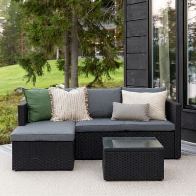 Corfu divaanisohvaryhmä antrasiitti/ harmaa