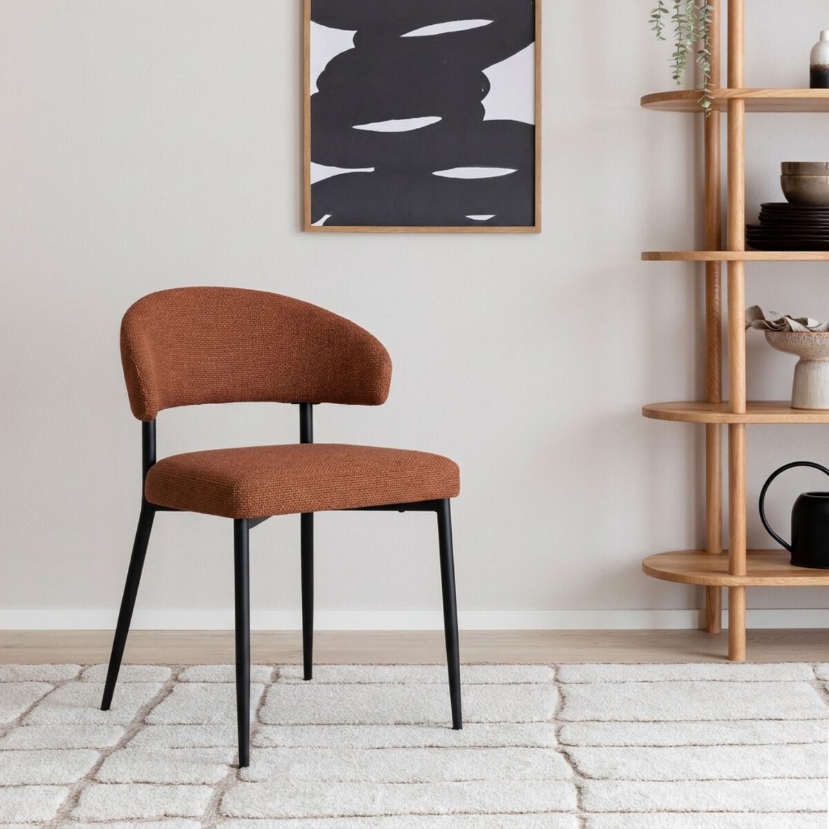 Veke Dario tuoli terracotta basel 44, mustat jalat