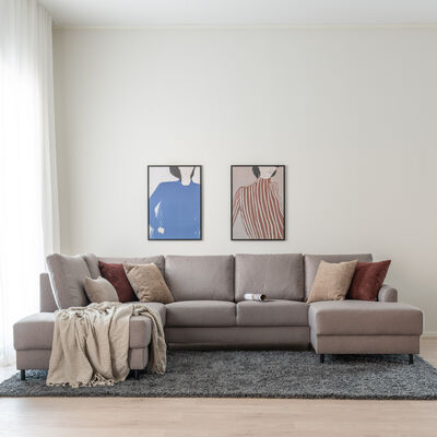 Vivano Sisu U-kulmasohva vasen hiekka Malmo New 16, asiakaspalautus