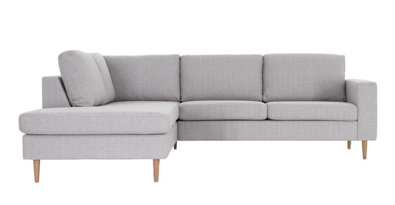 Toronto avokulmasohva vasen, hiekka hygge 10, jalka tammi