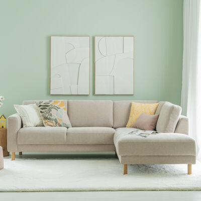 Joki avokulmasohva oikea beige Storm 6, ei jalkoja, asiakaspalautus