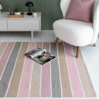 Trio puuvillamatto 80x150 cm roosa/beige