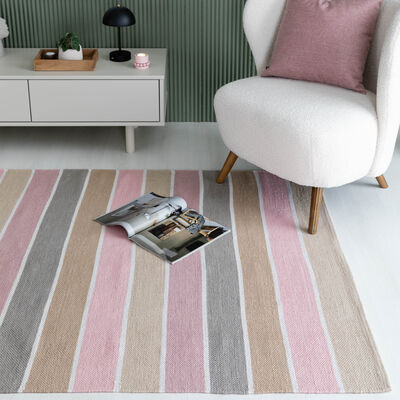 Trio puuvillamatto 80x200 cm roosa/beige
