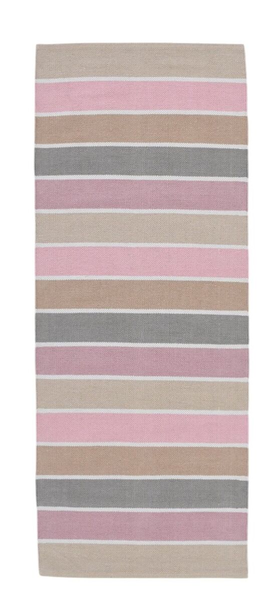 Trio puuvillamatto 80x250 cm roosa/beige