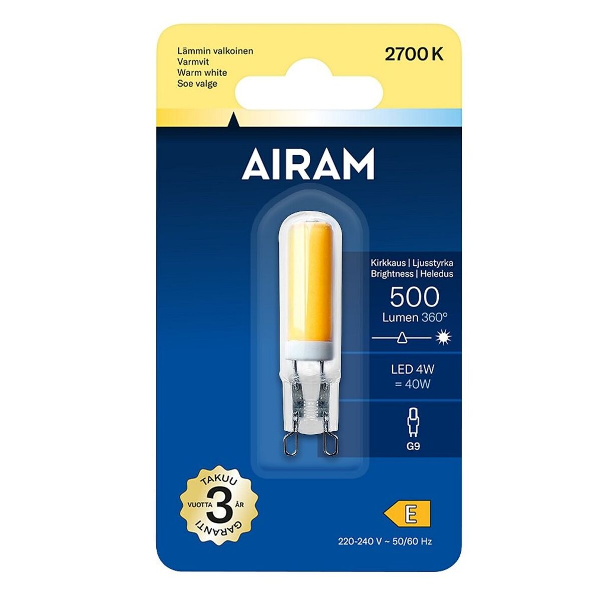 Airam Led-lamppu FG PO 827 500lm G9