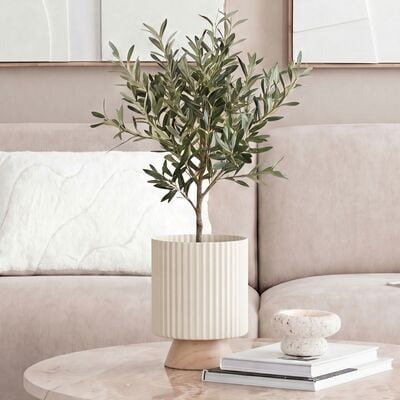 Uurre kukkaruukku 23 cm valkoinen