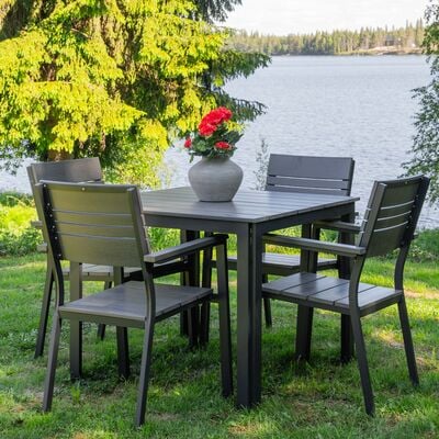 Brafab Patio aintwood neliö 4-hengen ruokailuryhmä musta/tiikki