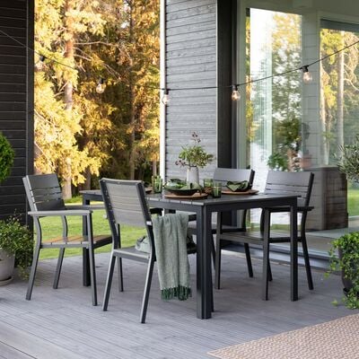 Brafab Patio aintwood 4-hengen ruokailuryhmä musta/tiikki