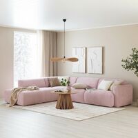 Lumo avokulmasohva vasen Soro 61 roosa