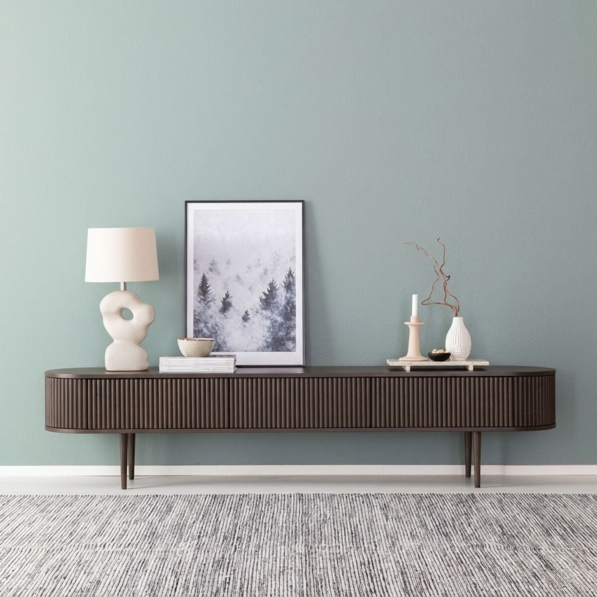 Ranua by Veke Taimi tv-taso 209x41x47 cm tummanruskea