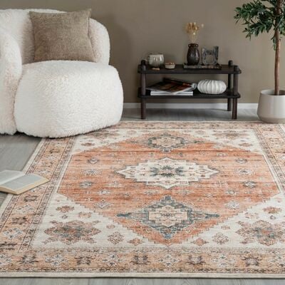 Darissa matto 80x200 cm terra/sininen