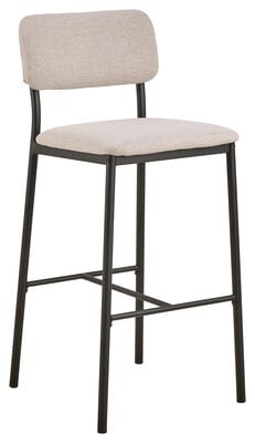 Edvin baarituoli vaalea beige molis 20, mustat jalat, asiakaspalautus