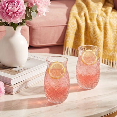 Ananas juomalasit 525 ml 2 kpl kirkas