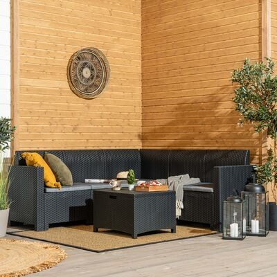 Lupiini kulmasohva ja sohvapöytä grafiitti, asiakaspalautus