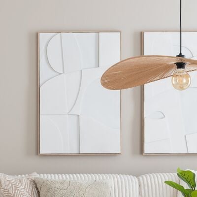 House Nordic Madeline reliefi Nro 1 canvastaulu 60x90 cm valkoinen, asiakaspalau