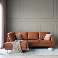 Kairo avokulmasohva vasen nahkaverhoiltu, konjakinruskea kentucky 9, asiakaspala