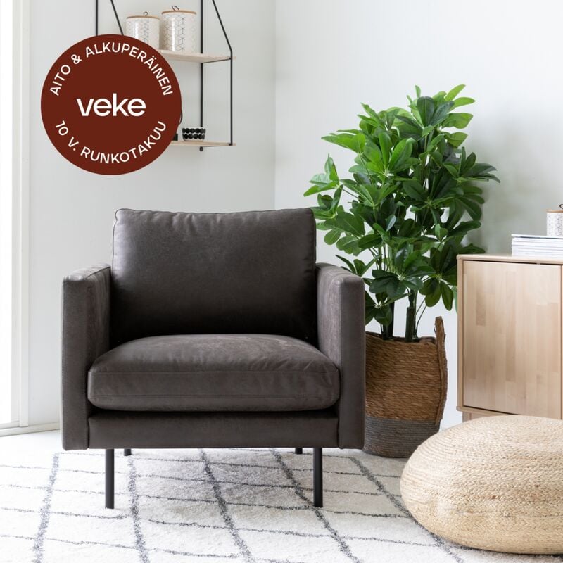 Scandic Copenhagen nojatuoli, musta Colorado 01 nahka