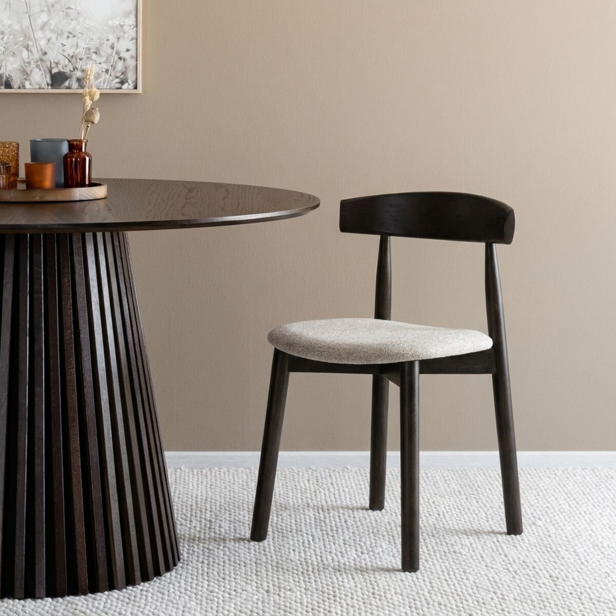 Veke Danske tuoli espresso/hiekka Cobble 110