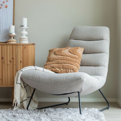 Mesi nojatuoli beige Monza 60, mustat jalat, asiakaspalautus